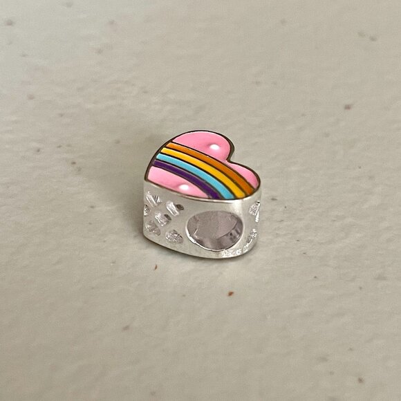 Pastel Rainbow Heart Bracelet Charm - Picture 3 of 5